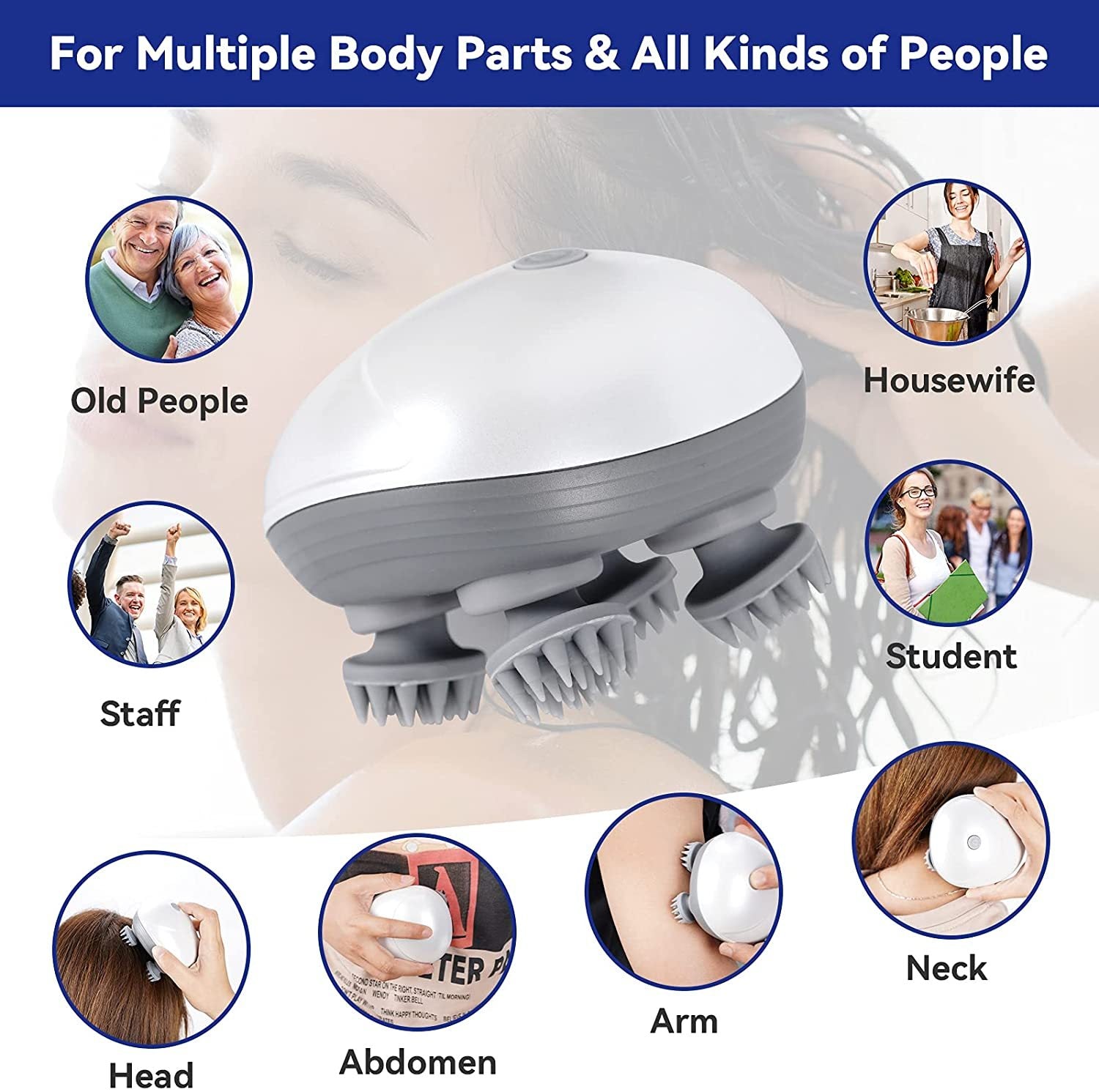 New Full Body Massage Vibration Physiotherapy Kneading Head Massager New Full Body Massage Vibration Physiotherapy Kneading Head Massager